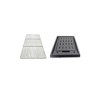 FLAMEBUILT Grand barbecue de camping pliable au charbon de bois 43 x 22 cm, corps en acier inoxydable SUS304, grille pour barbecue extérieur toutes saisons