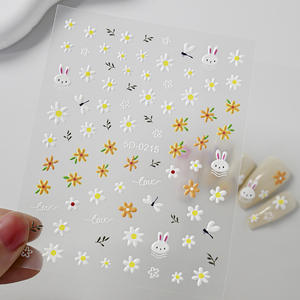 Nueva Llegada Pequeñas Flores Frescas Diseño <span class=keywords><strong>Uñas</strong></span> 5D En Relieve Colorido Margarita Pegatinas de <span class=keywords><strong>Uñas</strong></span> Verano Pétalo Nail Art Gel Pegatinas Proveedores - Product Image 5