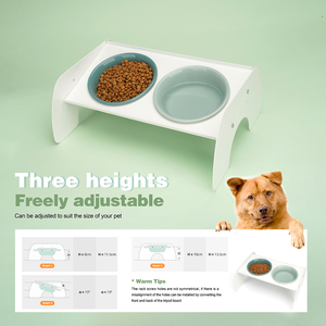 Besi Warna-warni Mangkuk Hewan Peliharaan Baja Keramik Dapat Dilepas Anti-Tip Ganda Ditinggikan Mangkuk Hewan Peliharaan untuk Anjing - Product Image 3