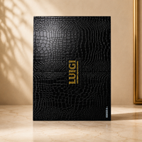Boîte cadeau en papier texturé cuir de crocodile de luxe, emballage personnalisé avec couvercle magnétique pour la marque
