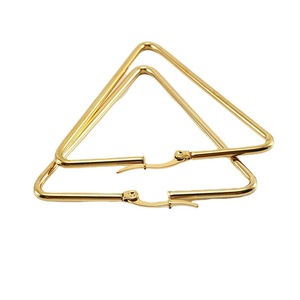 ZOGXIN Geometric Triangle Hoop Earrings Gold 45x45mm 60x65mm Party Jewelry - Product Image 5