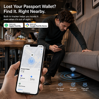 Portefeuille de voyage anti-perte avec suivi Apple Find My et Google Find My Device, double système, pour voyages d'affaires