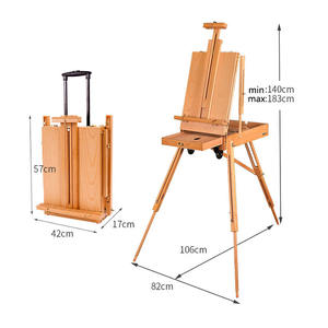 Secolorart Art Factory Vente directe en bois de hêtre Français Boîte <span class=keywords><strong>Chevalet</strong></span> Peinture Italien <span class=keywords><strong>Chevalet</strong></span> Avec <span class=keywords><strong>Palette</strong></span> de Tiroir et Roue - Product Image 5