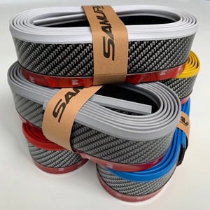 2.5m Auto In Fibra di Carbonio Posteriore In Gomma Universale Spoiler Fasce Laterali Del Pannello Esterno Anteriore Della Protezione Lip Bumper di Protezione per Qualsiasi Auto - Product Image 5