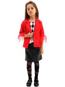 Costume del Personaggio XJ Joker 2 Movie Double Delusion - Costume da <span class=keywords><strong>Harley</strong></span> <span class=keywords><strong>Quinn</strong></span> per Bambini, Cosplay per Halloween - 100% Poliestere - Product Image 4
