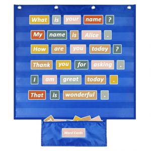Organizador de Bolsillo Estándar para el Aula y Educación en Casa, con 7 Tiras Transparentes para Frases, Soporte para Tarjetas de Palabras Visuales, Suministros para Oficina y Escuela - Product Image 1