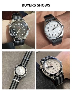 Chất lượng cao nat0 phong cách đa Màu sắc dây an toàn sang trọng Nylon Dây đeo đồng hồ thay thế James trái phiếu 007 sọc ban nhạc đồng hồ - Product Image 4