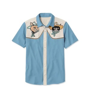 2025 <span class=keywords><strong>vendita</strong></span> calda estiva vacanza al mare stile palma stampata slim fit tropicale hawaiana camicia casual per gli uomini - Product Image 2