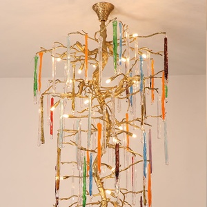 Lámpara de araña de cristal de lujo para sala de estar de villa, estilo arte y ambiente, modelo HM-GG-C-6014, con diseño de barco colgante. - Product Image 6