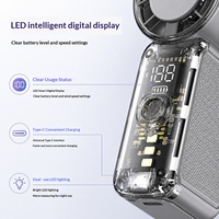 Nouveau ventilateur portable transfrontalier T689 MINI, rechargeable par USB, pour extérieur, avec éclairage LED et moteur sans balais, 1000-1200mAh