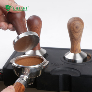 ที่กดกาแฟ L-Beans ขนาด 51/58 มม. ทำจากสแตนเลส ด้ามจับไม้พะยูง สำหรับทำเอสเพรสโซ - Product Image 1
