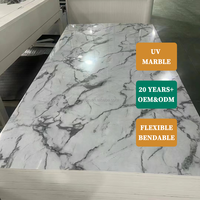 VJOIN 1220X2440Mm Feuille de plastique de bambou Transparent Flexible UV PVC Marbre Mur Placage de bois Panneau de roche de carbone Panneau de charbon de bois