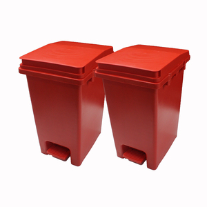 Bin Garbage Bins Commercial Office Recycling PP Garbage Can Outdoor Plastic Foot Red Pedal Dust Waste Trash Bin With Lid