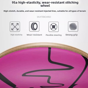 Planche à roulettes double rocker en bois d'érable pour débutants, idéale pour la pratique urbaine des enfants et des adultes - Product Image 5