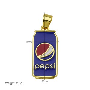 HD848 Dijes de esmalte chapados en oro de 18K con diseños de caramelo, refresco, botella de cerveza, globo aerostático, dinero y ala, para la fabricación de collares y joyas DIY - Product Image 6