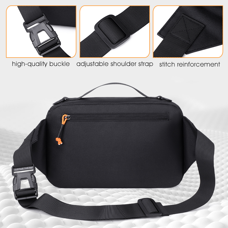 Men's Outdoor Nylon Two-Layer Waist Bag – Multi-Pocket Crossbody & Fishing Lure Pack - View 4