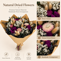 Bouquet de fleurs séchées mixtes botaniques, arrangement floral préservé fait main pour la décoration de la maison et de mariage, vente en gros