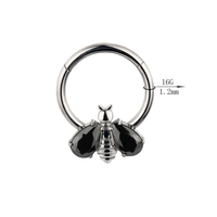 Anneaux de nez en titane GZN en forme d'abeille, anneaux de lèvres, Piercing, bijoux, nouveau, vente en gros, ASTM F136
