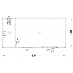Inodoro prefabricado portátil con lavabo de 5 metros para escuelas Parques Baños Uso al aire libre Hecho de acero y panel sándwich - Product Image 2