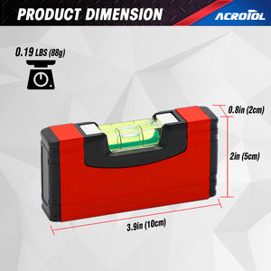 <span class=keywords><strong>Petit</strong></span> <span class=keywords><strong>niveau</strong></span> de poche magnétique, mini <span class=keywords><strong>niveau</strong></span> <span class=keywords><strong>à</strong></span> <span class=keywords><strong>bulle</strong></span> de haute précision avec un design léger de 88 g, utilisation portable pour le bricolage et professionnelle - Product Image 2