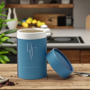 Customized Logo Biodegradable Cardboard Organic Food Packaging for Dried Powder <b>Tea</b> Leaves Cylinder Paper <b>Canister</b> - Product Image 6