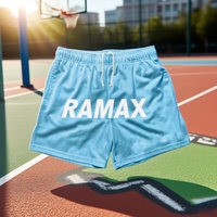 Shorts en maille pour hommes 2025 OEM, imprimés sérigraphiés, avec poches, taille élastique, taille haute, séchage rapide, respirants, Spandex/Polyester 5