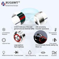 Bouton poussoir métallique 12 mm IP68, marche/arrêt, à réinitialisation automatique, 5V 12V 24V 220V, certifié CE, pour véhicule