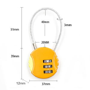 Candado de Cable de viaje de 3 dígitos, candado de combinación de alambre de acero <span class=keywords><strong>Circular</strong></span>, duradero, para equipaje de gimnasio, mochila, casco de bicicleta, candado para maletero - Product Image 3