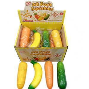 Juguetes blandos de frutas y verduras de rebote lento, simulación de zanahoria y maíz, juguete antiestrés suave para apretar para niños - Product Image 3