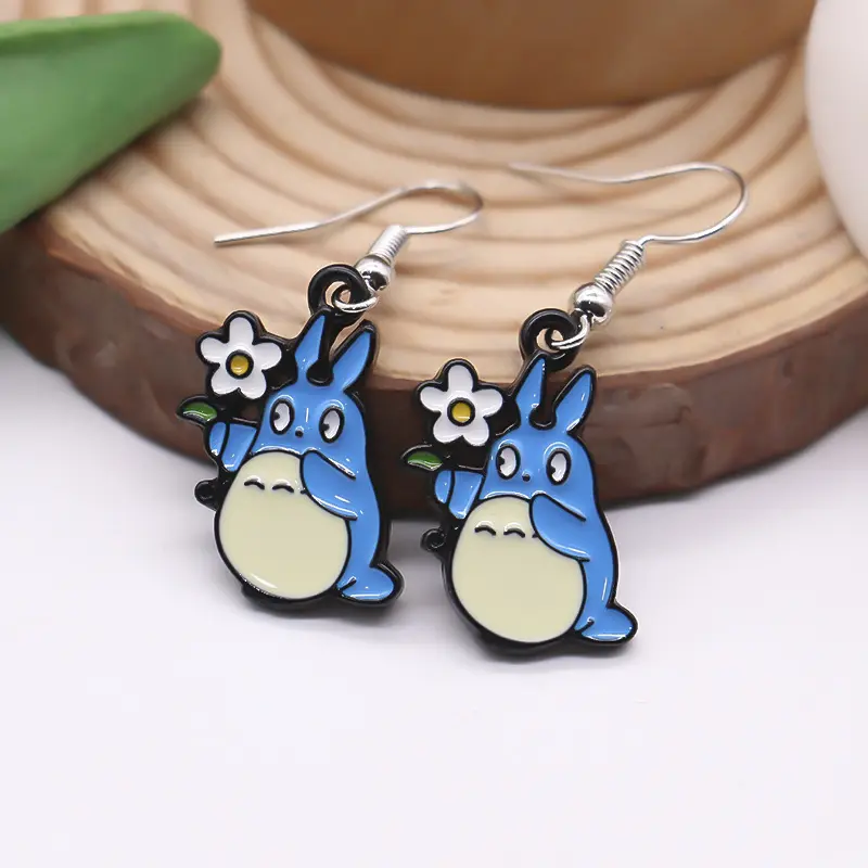 Free sample new arrival popular cute anime stud earring pendants custom soft enamel earring in stock