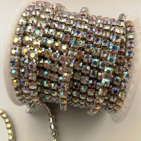 Chaîne de strass pour la garniture des vêtements, vente en gros Ss6,ss10 Ss12,ss16,ss18 Chaîne de strass