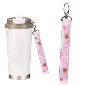 Custom logo Printed Sublimation Polyester Adjustable Buckle Water Bottle Lanyard for Kids Water Bottle Holder With Strap