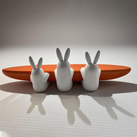 Banc de loisirs Y930 en forme de carotte, résistant aux intempéries, sculpture de lapin, décoration artistique animale, mobilier pour parcs publics et salles d'attente