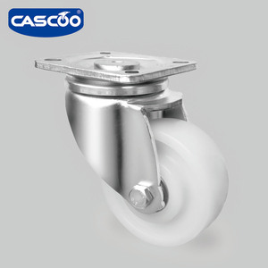 <span class=keywords><strong>Roue</strong></span> pivotante en nylon CASCOO de 3 pouces à double roulement à billes, fixée sur plaque pour ingénierie mécanique, capacité 300 kg - Product Image 3