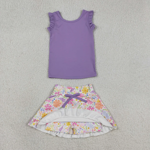 Sibling Baby Girls Sleeveless Vest Top Flowers Shirt Shorts Yoga Active <b>Clothes</b> Sets - Product Image 3