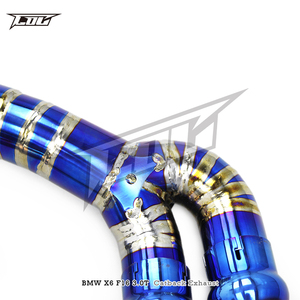 Système d'échappement Boska Performance Valvetronic pour BMW X6 F16 M40i 3.0T 2015-2019, silencieux en titane Catback avec embouts bleus - Product Image 5