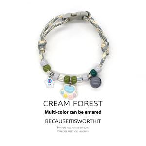 Collar para perro y gato, banda para el cuello, campana, estampado de pata bonita, campana sencilla, Collar ajustable colorido - Product Image 3