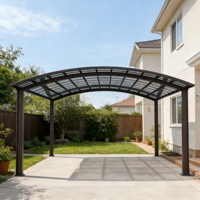 Abri de stationnement moderne en aluminium avec toit en polycarbonate, design pliable et portable, durable et résistant aux UV