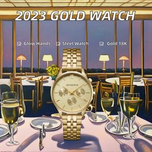 Montre pour femme, minimaliste, tendance 2023, entièrement en acier inoxydable, mouvement à quartz Miyota plaqué or 18 carats, résistance à l'eau 3 BAR, verre saphir. - Product Image 3