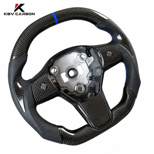 Volant sport à 2 branches en fibre de carbone véritable et cuir Nappa pour <span class=keywords><strong>Tesla</strong></span> <span class=keywords><strong>Model</strong></span> <span class=keywords><strong>3</strong></span>/Y KBV - Product Image 3