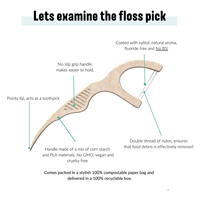 Piques de soie biodégradables écologiques poignée PLA paille de maïs blé choix de dents de menthe fraîche fil dentaire