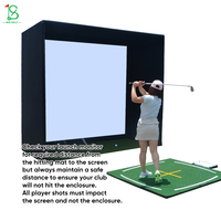 Cage de simulateur d'entraînement de golf intérieur et extérieur pour la pratique sportive Boîtier de simulateur de golf avec filet à chocs et poteaux