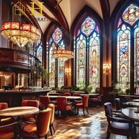 Nouvelle conception, mosaïque de verre miroir doré 3D découpée à la main, murale, image, fournitures artistiques pour hôtel, restaurant, décoration murale de la maison, projet