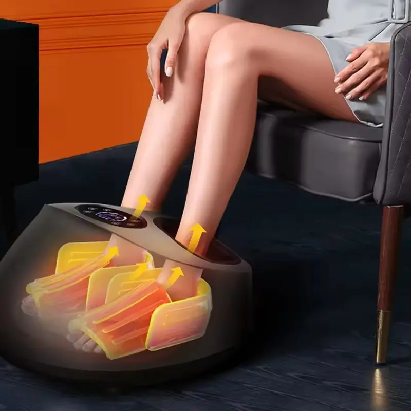Shiatsu pied SPA chauffage infrarouge Vibration Air Compression rouleau électrique pétrissage profond pied et jambe mollet masseur Machine