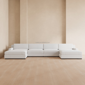 Ferly phong cách Ý phòng khách sang trọng nhung vải u-sectional sofa Set Cánh tay rộng Modular góc sofa với đồ nội thất nhà - Product Image 1