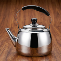 Bouilloire sifflante en acier inoxydable 304 avec poignée anti-brûlure et filtre infuseur, théière de qualité alimentaire pour tous types de cuisinières