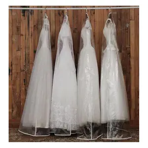 High Quality Transparent PVC Bridal Gown Garment Dust Cover Bags Wedding Dress Dust Cover