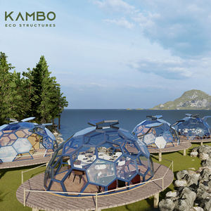 Kit de tente géodésique en verre igloo dôme 4 saisons étanche pour extérieur de 10m et 29.53 pieds pour hôtel tente à boules avec couvercle en verre - Product Image 2