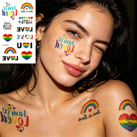 Tatouages temporaires arc-en-ciel Pride en promotion – Autocollants imprimés pour hommes et femmes, visage, corps, bras, taille