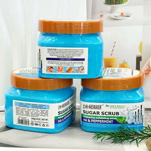 Hochwertiges Minz-Meersalz-Badesalz Peeling-Zucker 650g Hyaluronsäure Feuchtigkeitsspendendes Reinigendes Peeling-Scrub - Product Image 3